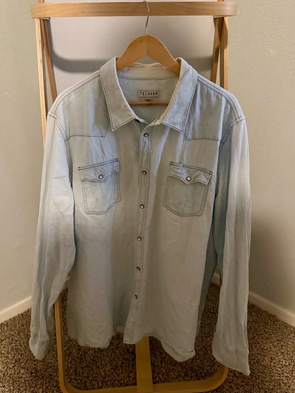 Tecovas Men’s Denim Long Sleeve Pearl Snap
